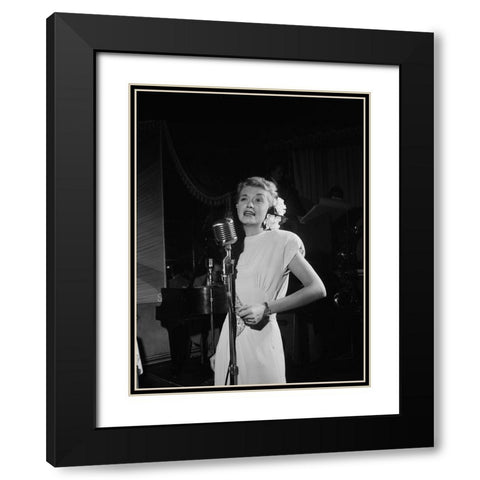 June Christy-Club Troubadour-New York 1947 Black Modern Wood Framed Art Print with Double Matting by Gottlieb, William
