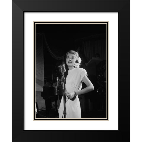 June Christy-Club Troubadour-New York 1947 Black Modern Wood Framed Art Print with Double Matting by Gottlieb, William