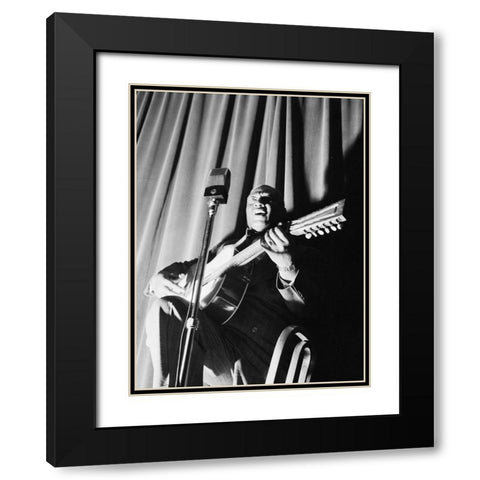 Leadbelly-National Press Club-Washington-D.C. Black Modern Wood Framed Art Print with Double Matting by Gottlieb, William