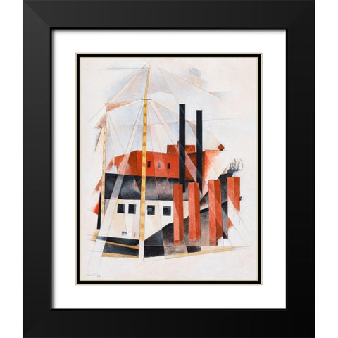 Piano Movers Holiday Black Modern Wood Framed Art Print with Double Matting by Demuth, Charles