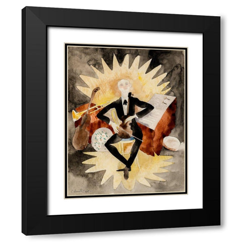 Musician Black Modern Wood Framed Art Print with Double Matting by Demuth, Charles