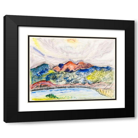Early Landscape Black Modern Wood Framed Art Print with Double Matting by Demuth, Charles