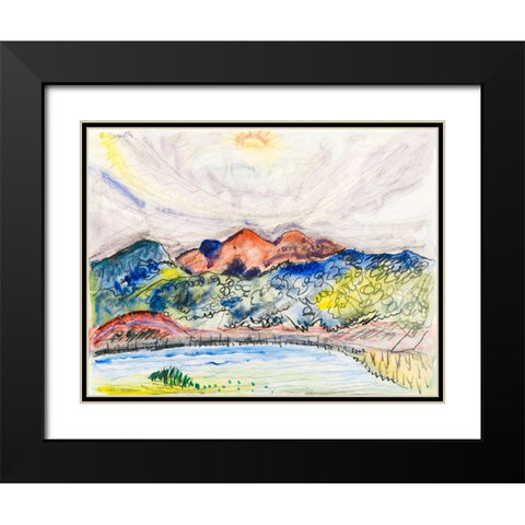Early Landscape Black Modern Wood Framed Art Print with Double Matting by Demuth, Charles