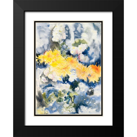 Yellow and Blue Black Modern Wood Framed Art Print with Double Matting by Demuth, Charles