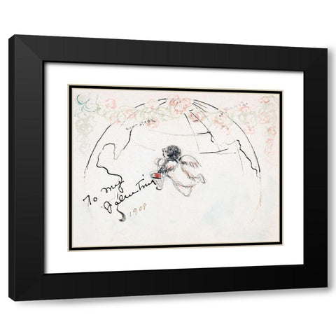 To My Valentine Black Modern Wood Framed Art Print with Double Matting by Demuth, Charles