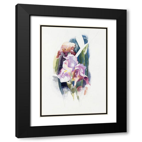 Purple Iris Black Modern Wood Framed Art Print with Double Matting by Demuth, Charles