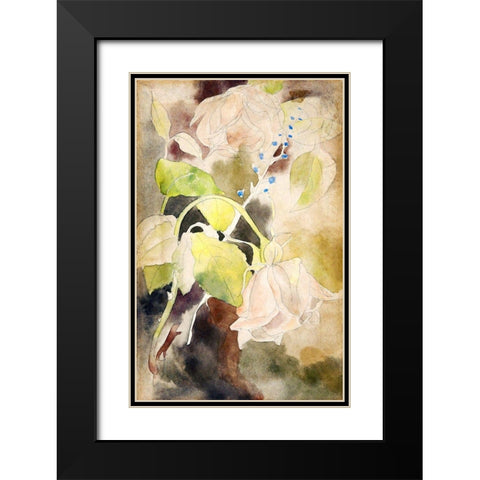 Peachy Rose Black Modern Wood Framed Art Print with Double Matting by Demuth, Charles