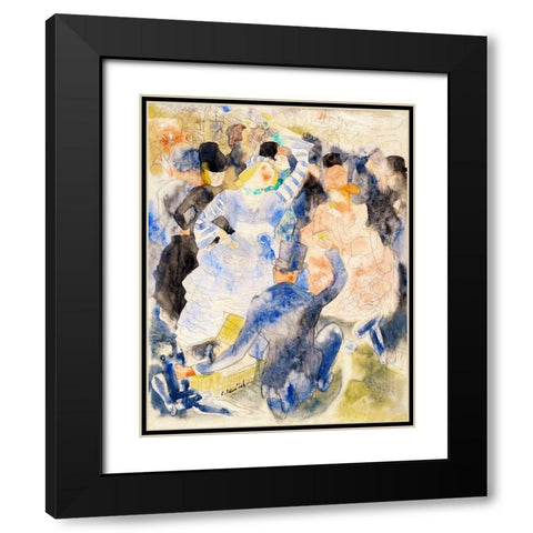 Nana at the Races Black Modern Wood Framed Art Print with Double Matting by Demuth, Charles