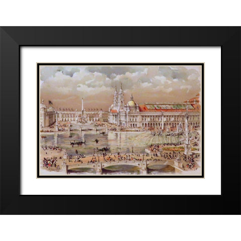 Upper Grand Basin Black Modern Wood Framed Art Print with Double Matting by Hassam, Childe