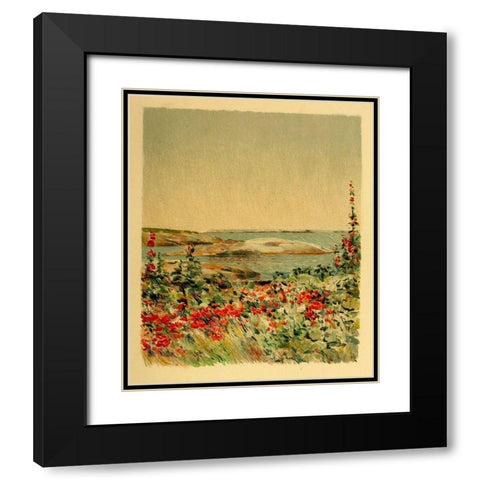 From the Doorway Black Modern Wood Framed Art Print with Double Matting by Hassam, Childe
