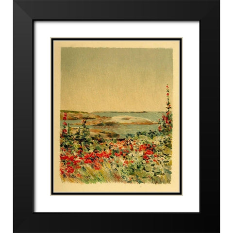 From the Doorway Black Modern Wood Framed Art Print with Double Matting by Hassam, Childe