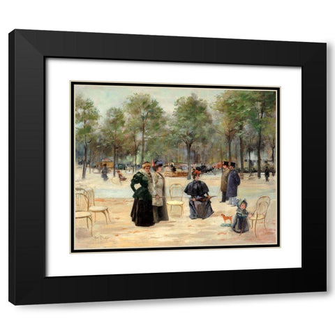 To the Champs Elysees Black Modern Wood Framed Art Print with Double Matting by Abel-Truchet, Louis