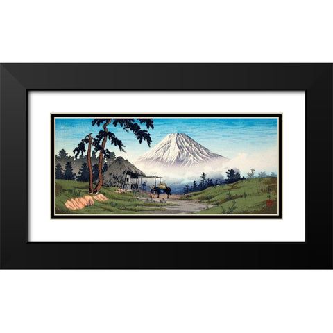 Otome Pass-Hakone Black Modern Wood Framed Art Print with Double Matting by Takahashi, Hiroaki
