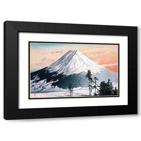 Katsuyama Neighborhood Black Modern Wood Framed Art Print with Double Matting by Takahashi, Hiroaki
