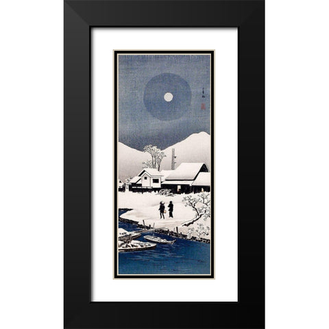 Snow at Nipponmatsu Black Modern Wood Framed Art Print with Double Matting by Takahashi, Hiroaki