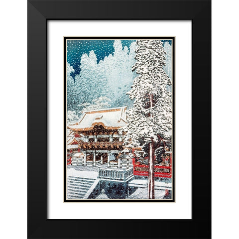 The Yomei Gate at Nikko Black Modern Wood Framed Art Print with Double Matting by Takahashi, Hiroaki