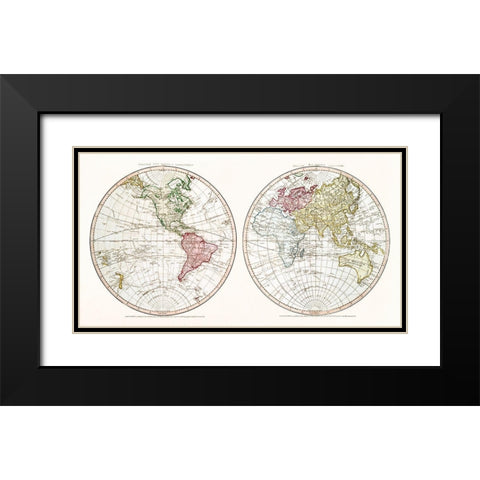 New World 1790 Black Modern Wood Framed Art Print with Double Matting by Faden, William