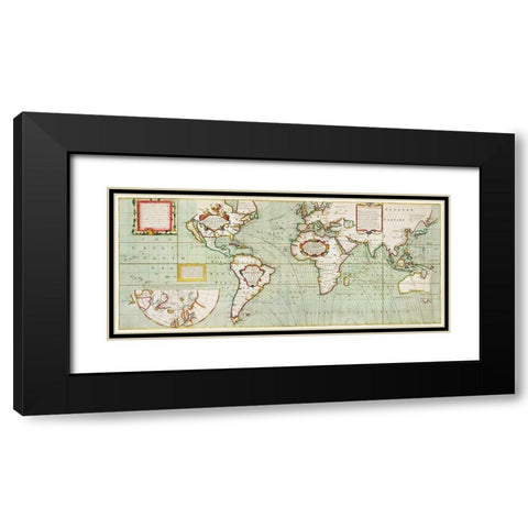 Nova and accuratissima totius terrarum Anno 1700 Black Modern Wood Framed Art Print with Double Matting by Thornton, Samuel