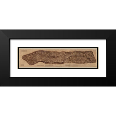 New York City-photographed from two miles up in the air 1922 Black Modern Wood Framed Art Print with Double Matting by The Lionel Pincus and Princess Firyal Map Division