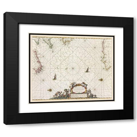 Paskaert vant in comen vant Canaal Black Modern Wood Framed Art Print with Double Matting by Goos, Pieter