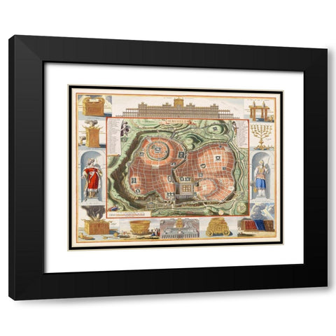 View of Jerusalems Temple Mount from the East Black Modern Wood Framed Art Print with Double Matting by The Rijksmuseum