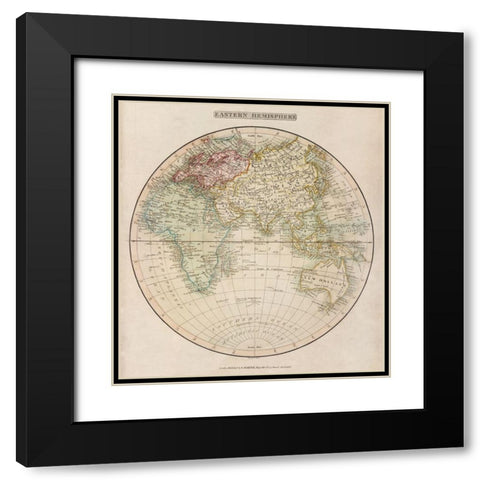 Eastern Hemisphere 1808 Black Modern Wood Framed Art Print with Double Matting by Smith, C