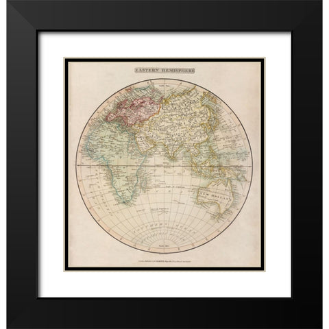 Eastern Hemisphere 1808 Black Modern Wood Framed Art Print with Double Matting by Smith, C