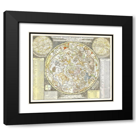 Star map of the northern starry sky Black Modern Wood Framed Art Print with Double Matting by Allard, Carel