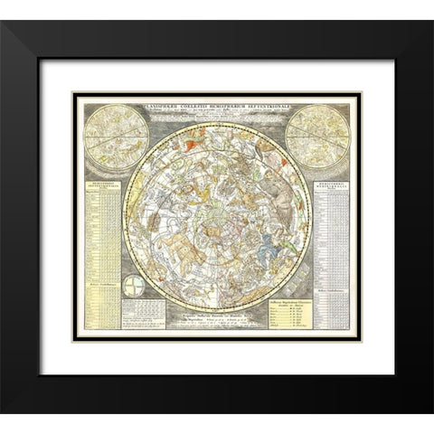 Star map of the northern starry sky Black Modern Wood Framed Art Print with Double Matting by Allard, Carel