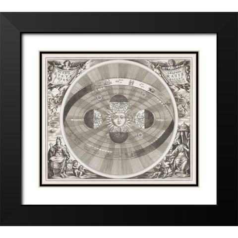 Map of the Copernicus system 1708 Black Modern Wood Framed Art Print with Double Matting by The Rijksmuseum