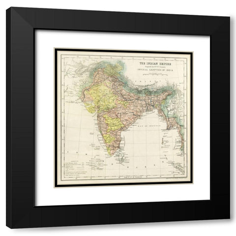 Second Edition of The Imperial Gazetteer of India 1885 Black Modern Wood Framed Art Print with Double Matting by Hunter, William Wilson