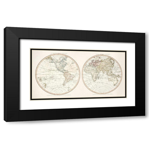 New World 1786 Black Modern Wood Framed Art Print with Double Matting by Faden, William