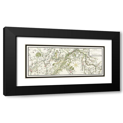 Drawn map of the French lines in Brabant Black Modern Wood Framed Art Print with Double Matting by Vintage Maps