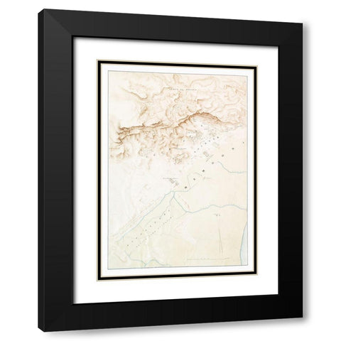 Topographic map of the ruins of Thebes Black Modern Wood Framed Art Print with Double Matting by d Avennes, Emile Prisse