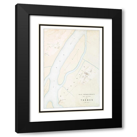 Topographic map of the ruins of Thebes Black Modern Wood Framed Art Print with Double Matting by d Avennes, Emile Prisse