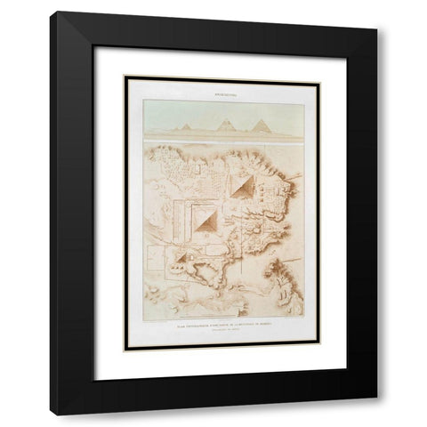 Topographic map of part of the Memphite Necropolis 1878 Black Modern Wood Framed Art Print with Double Matting by d Avennes, Emile Prisse