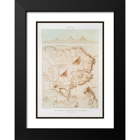 Topographic map of part of the Memphite Necropolis 1878 Black Modern Wood Framed Art Print with Double Matting by d Avennes, Emile Prisse