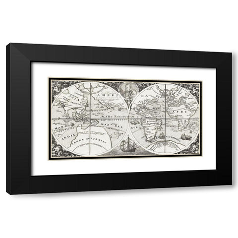 Grand voyages-Part VIII title page from Grand voyages 1596 Black Modern Wood Framed Art Print with Double Matting by Bry, de Theodor