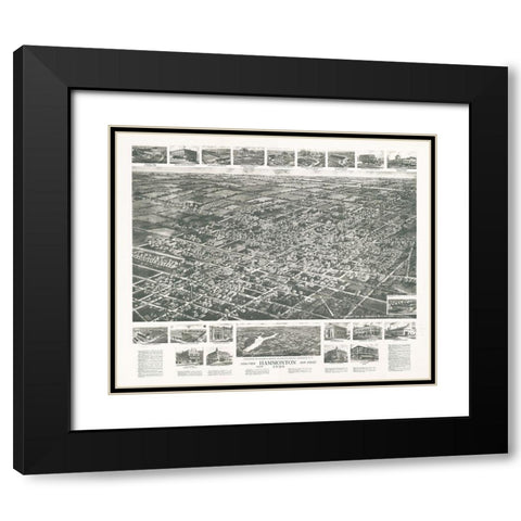 Hammonton-New Jersey 1926 Black Modern Wood Framed Art Print with Double Matting by Vintage Places