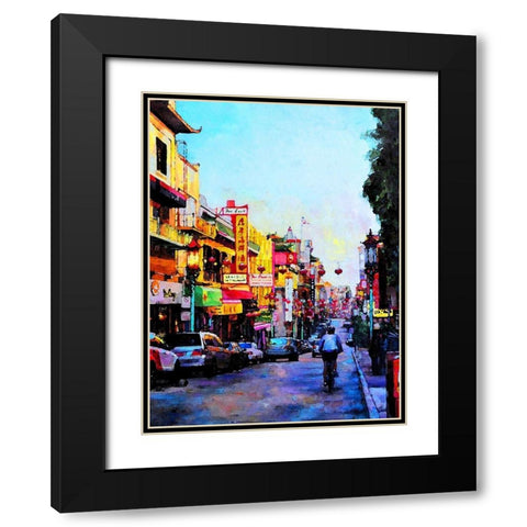 Chinatown Black Modern Wood Framed Art Print with Double Matting by Ghanooni, Sarah