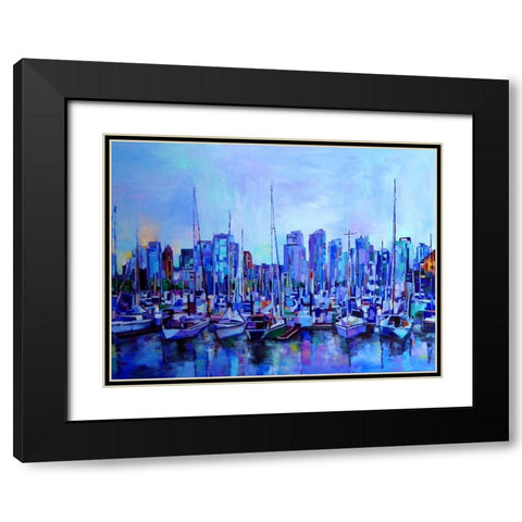 Dock of the Bay Black Modern Wood Framed Art Print with Double Matting by Ghanooni, Sarah