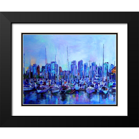 Dock of the Bay Black Modern Wood Framed Art Print with Double Matting by Ghanooni, Sarah