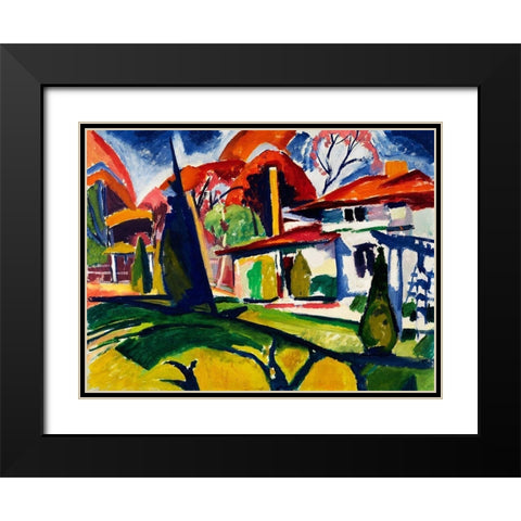 Newmans House Black Modern Wood Framed Art Print with Double Matting by Sayen, Henry Lyman