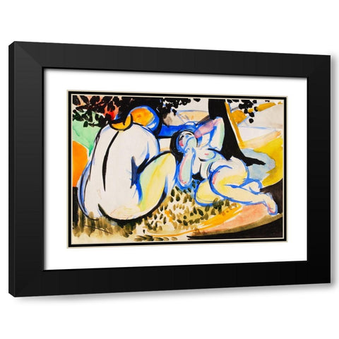 Nudes Black Modern Wood Framed Art Print with Double Matting by Sayen, Henry Lyman