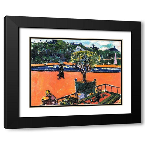 In the Luxembourg Gardens Black Modern Wood Framed Art Print with Double Matting by Sayen, Henry Lyman