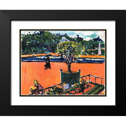 In the Luxembourg Gardens Black Modern Wood Framed Art Print with Double Matting by Sayen, Henry Lyman