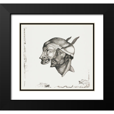 Komiker Black Modern Wood Framed Art Print with Double Matting by Klee, Paul