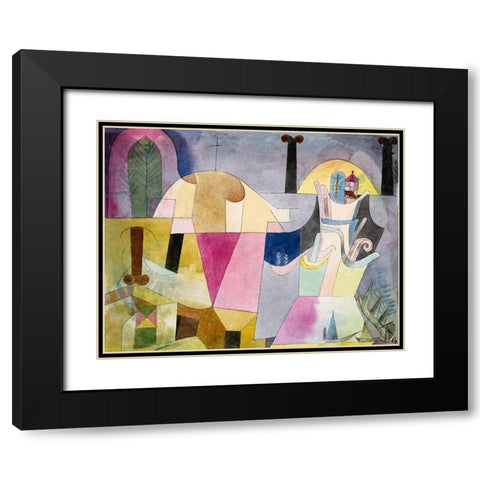 Black Columns in a Landscape Black Modern Wood Framed Art Print with Double Matting by Klee, Paul