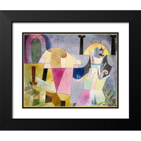 Black Columns in a Landscape Black Modern Wood Framed Art Print with Double Matting by Klee, Paul