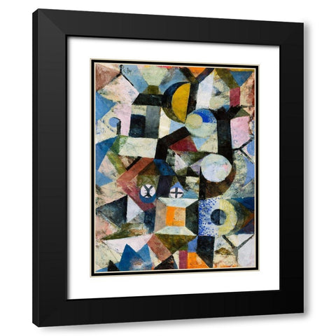 Composition with the Yellow Half-Moon and the Y Black Modern Wood Framed Art Print with Double Matting by Klee, Paul